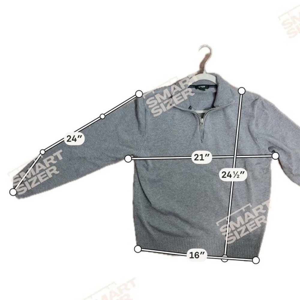 Vintage J. Crew Quarter Zip Sweater Gray‎ 100% Cotton Mock Neck Pullover Men M
